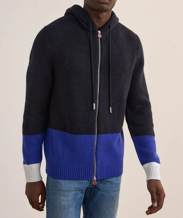 Cashmere Hooded Zip-Up Cardigan