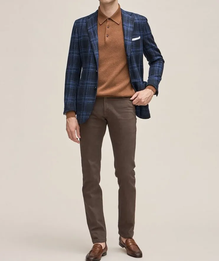 Cashmere Ribbed Knitted Polo