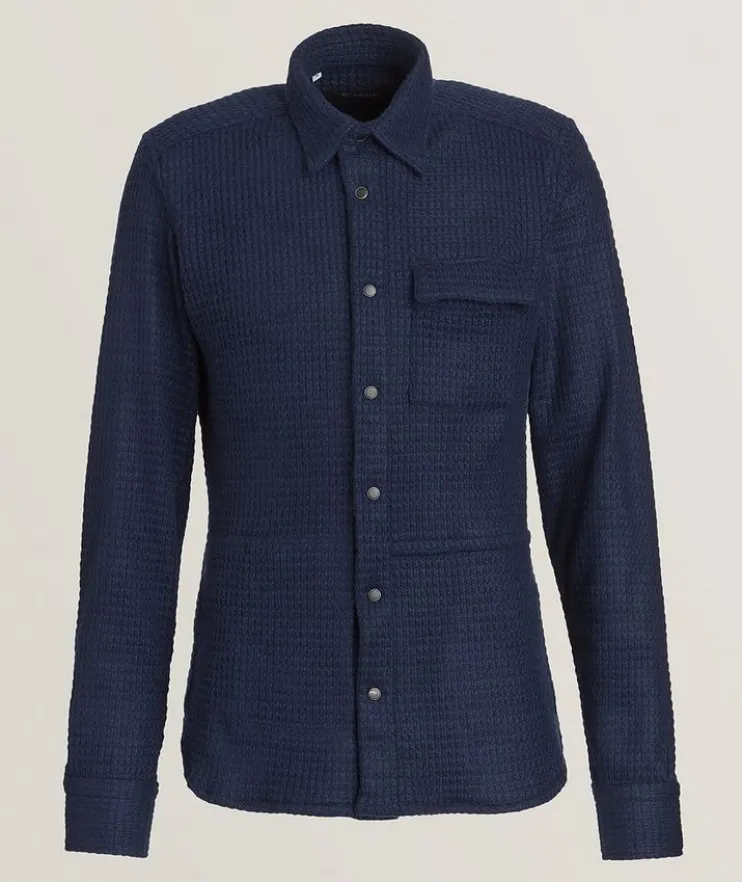 Cashmere Waffle Knit Overshirt