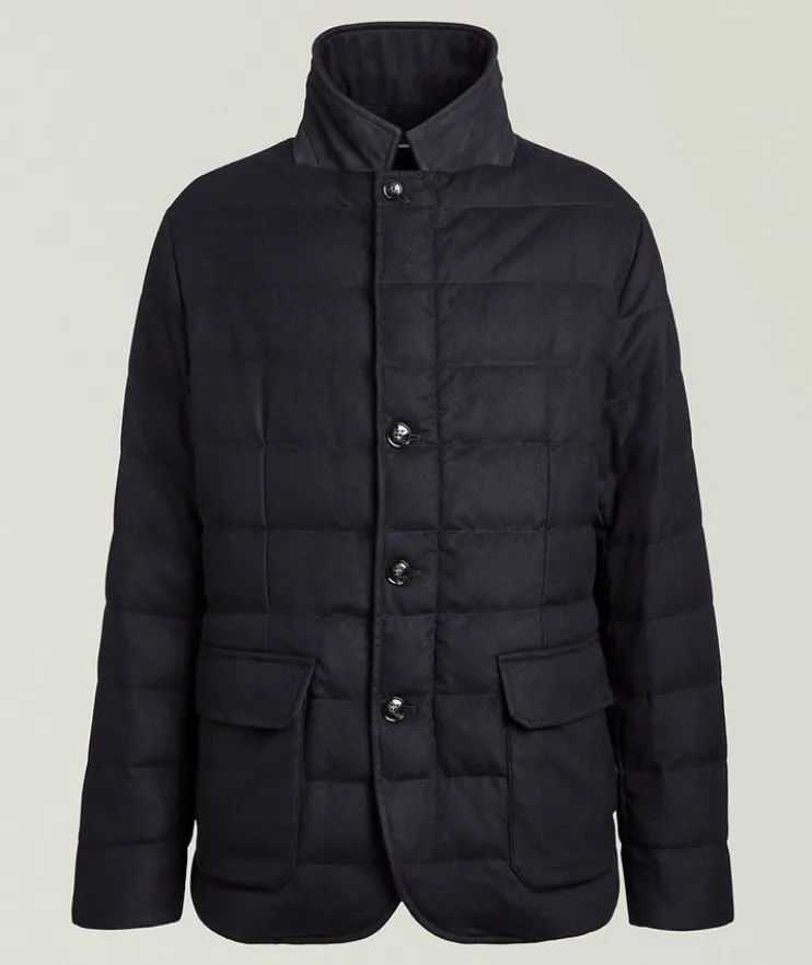 Cashmere-Blend Puffer Coat