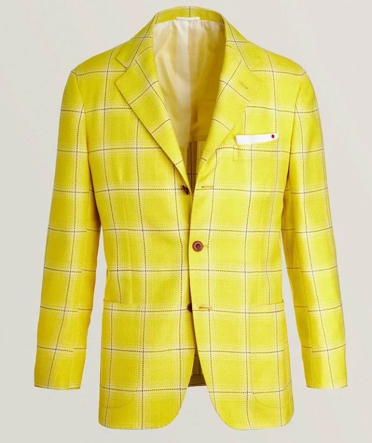 Cashmere-Blend Windowpane Sport Jacket