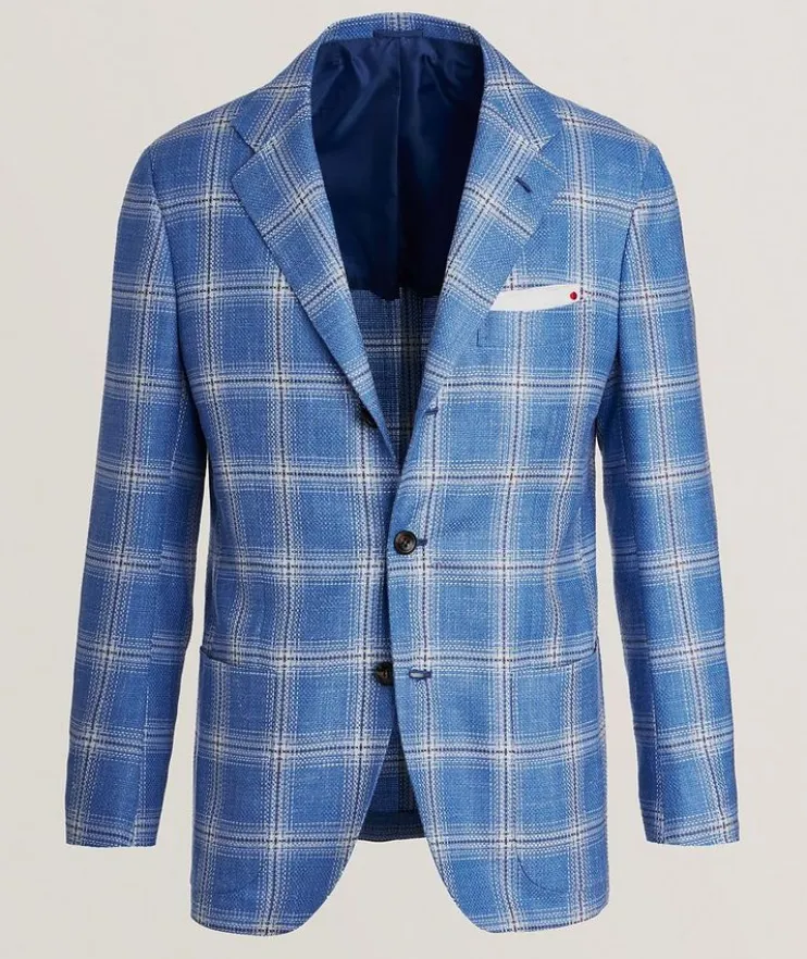 Cashmere-Blend Windowpane Sport Jacket