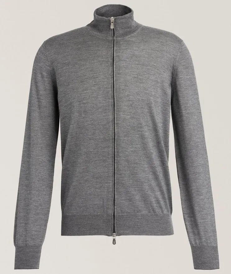 Cashmere-Silk Full-Zip Cardigan