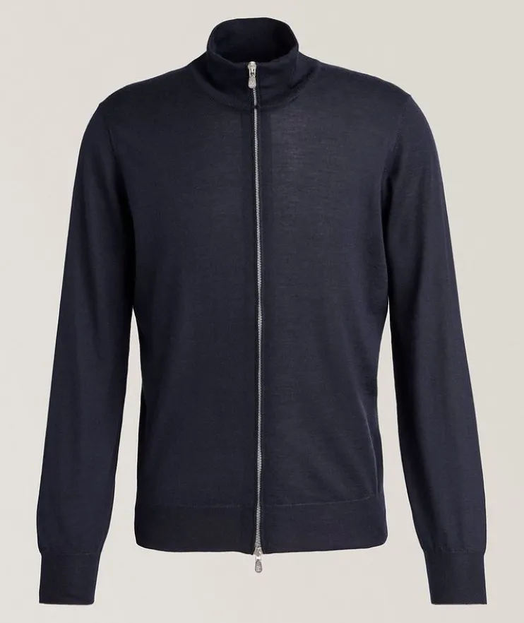 Cashmere-Silk Full-Zip Cardigan