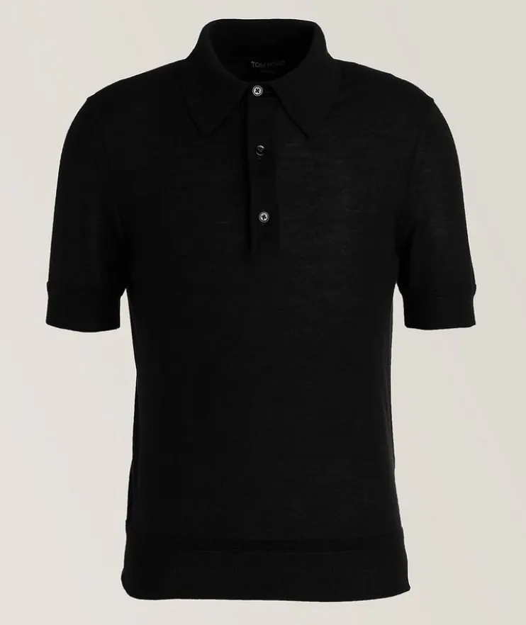 Cashmere-Silk Knitted Polo