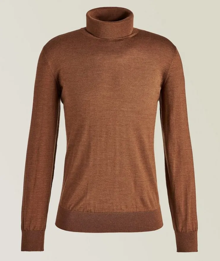 Cashseta Light Cashmere-Silk Turtleneck