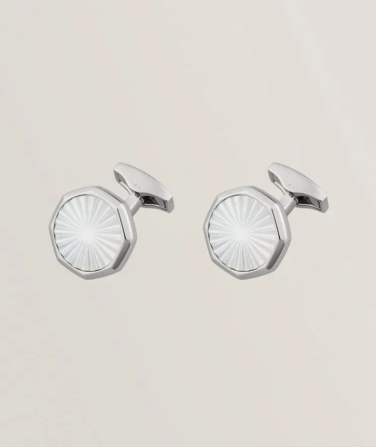 Celestial Reflections Mother of Pearl Sunburst Cufflinks