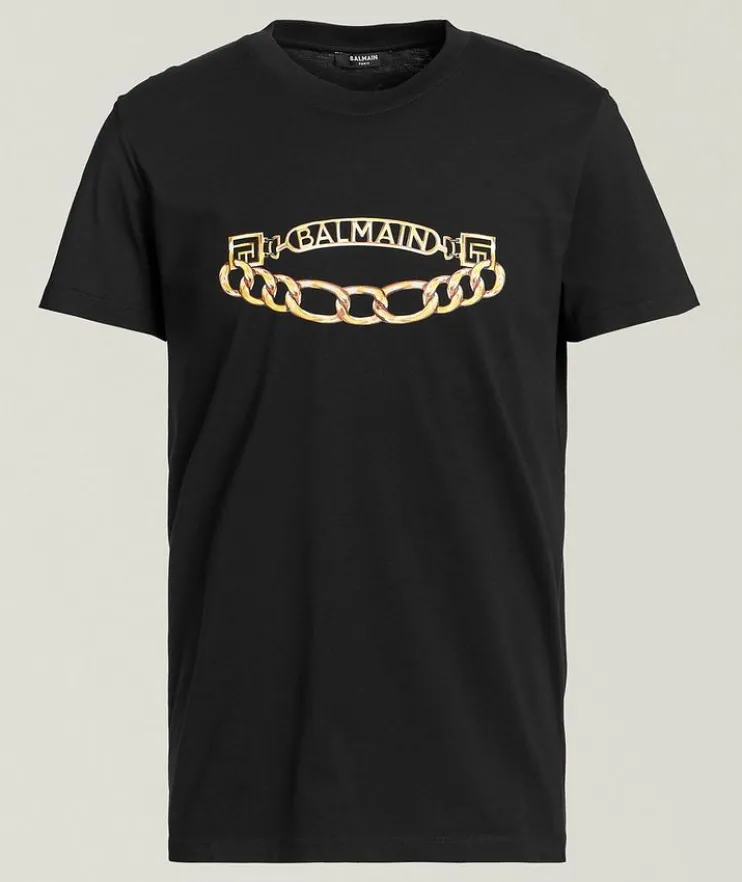 Chain Logo Graphic Cotton T-Shirt