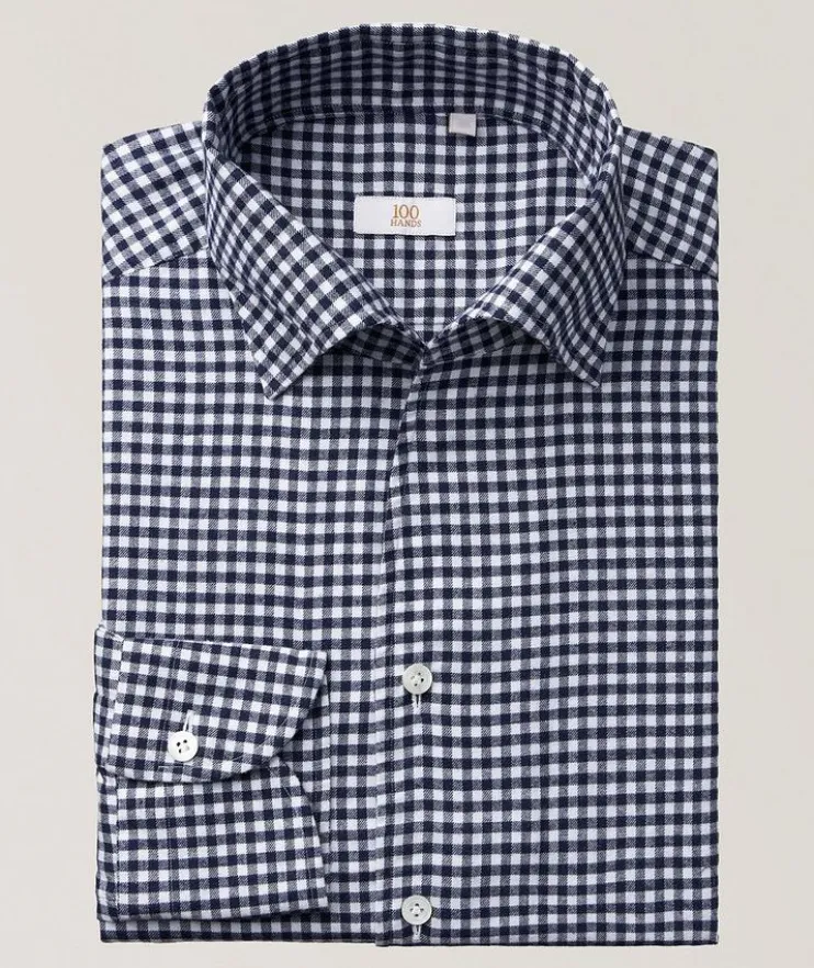 Check Cotton Flannel Dress Shirt
