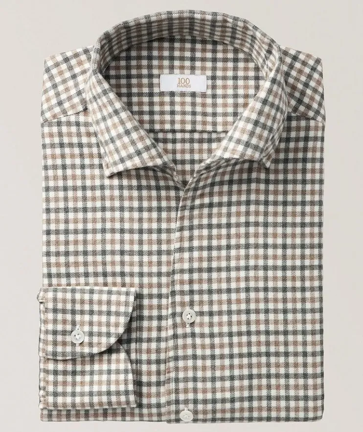 Check Cotton Flannel Dress Shirt