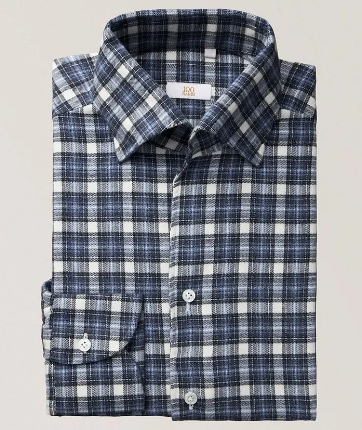 Check Flannel Cotton Dress Shirt