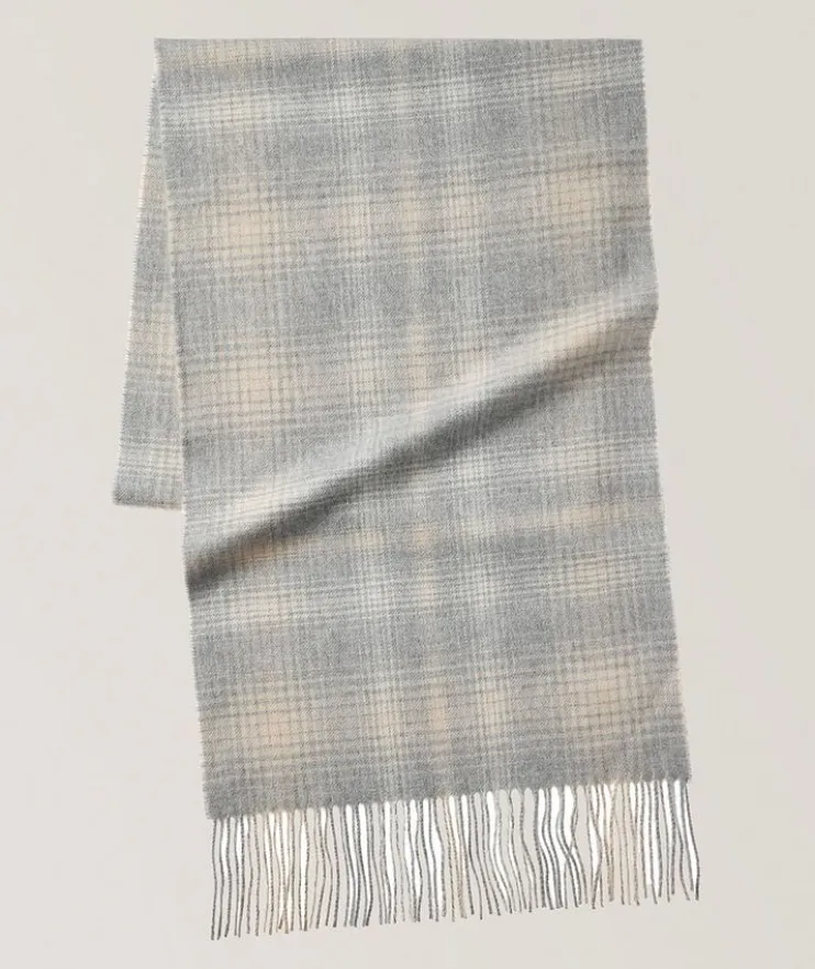 Check Ombré Cashmere-Blend Scarf