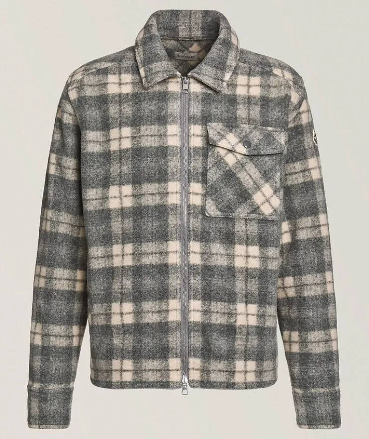 Check Wool-Blend Overshirt
