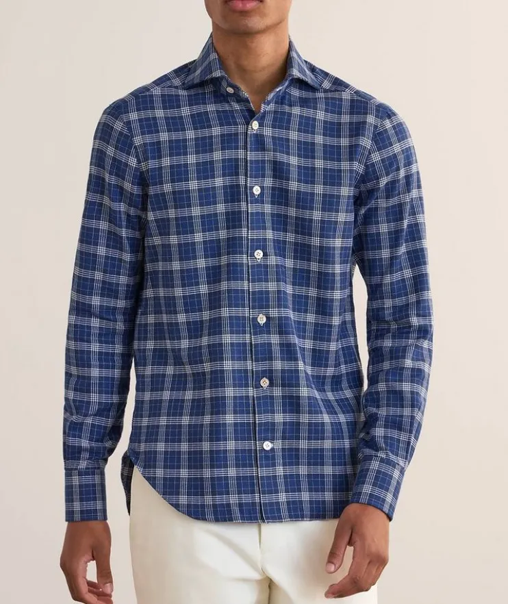 Checked Brushed Cotton Shirt