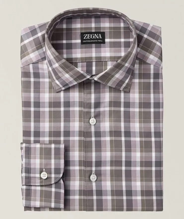 Checked Centoquaranta Twill Shirt