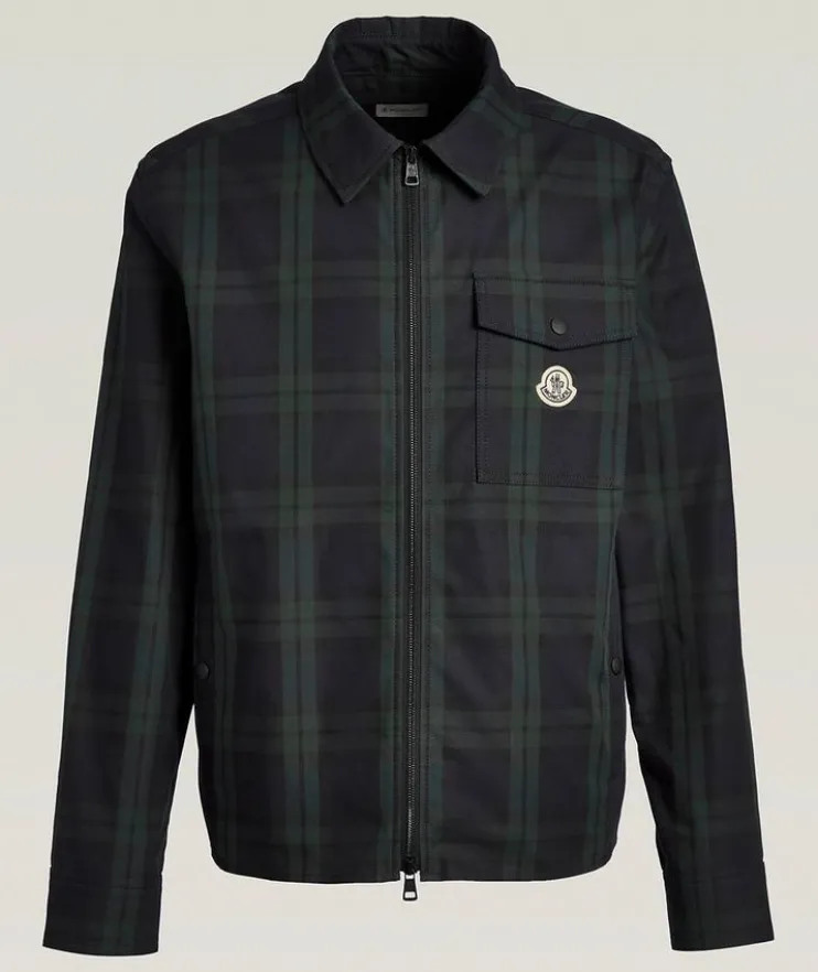 Checked Cotton Gabardine Overshirt