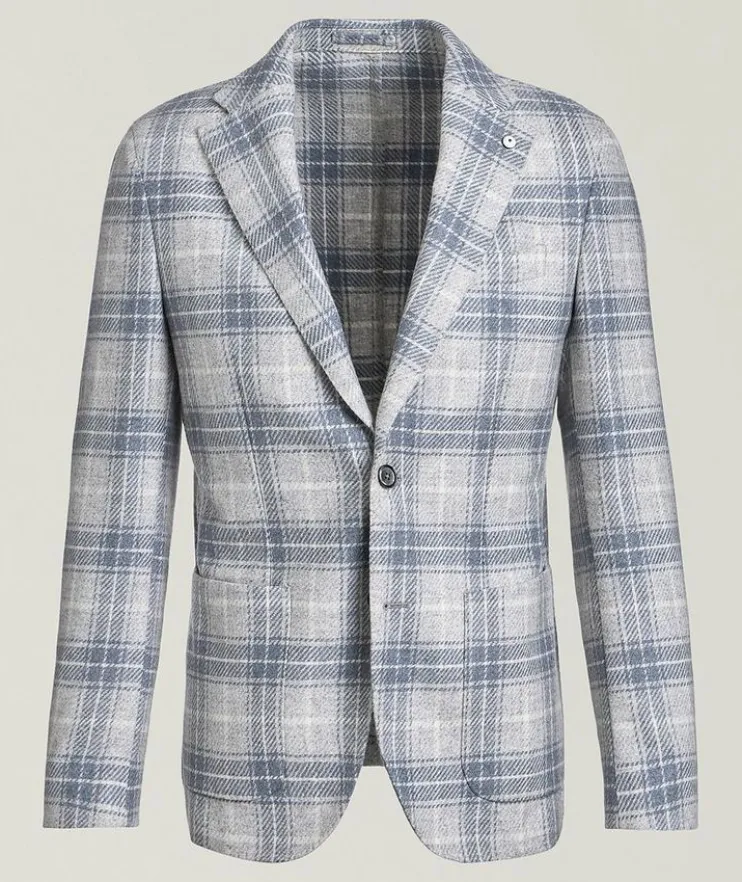 Checked Wool-Blend Sport Jacket
