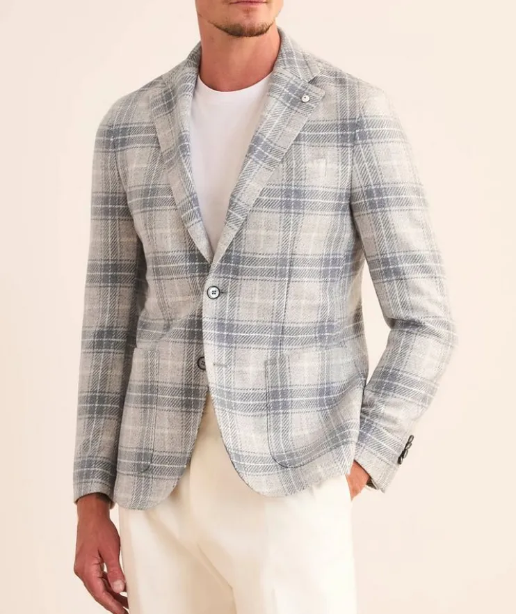 Checked Wool-Blend Sport Jacket