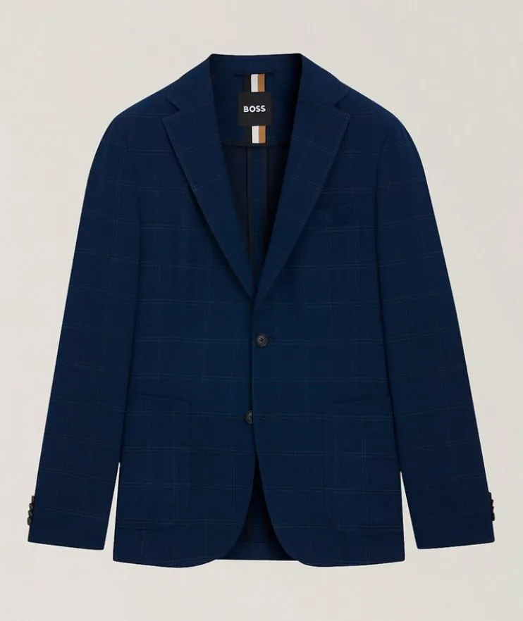 Checked Wool-Blend Sport Jacket