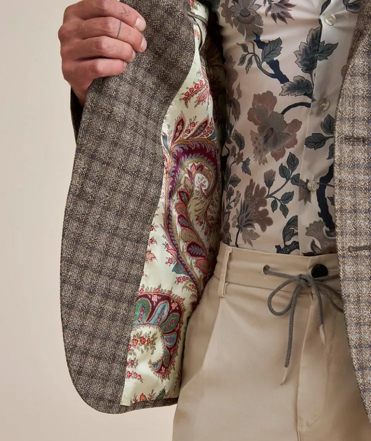 Checked Wool-Linen-Cashmere Sport Jacket