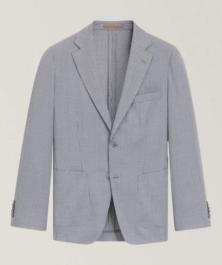 Checked Wool-Silk Sport Jacket