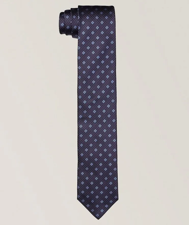 Checkered Medallion Silk Tie