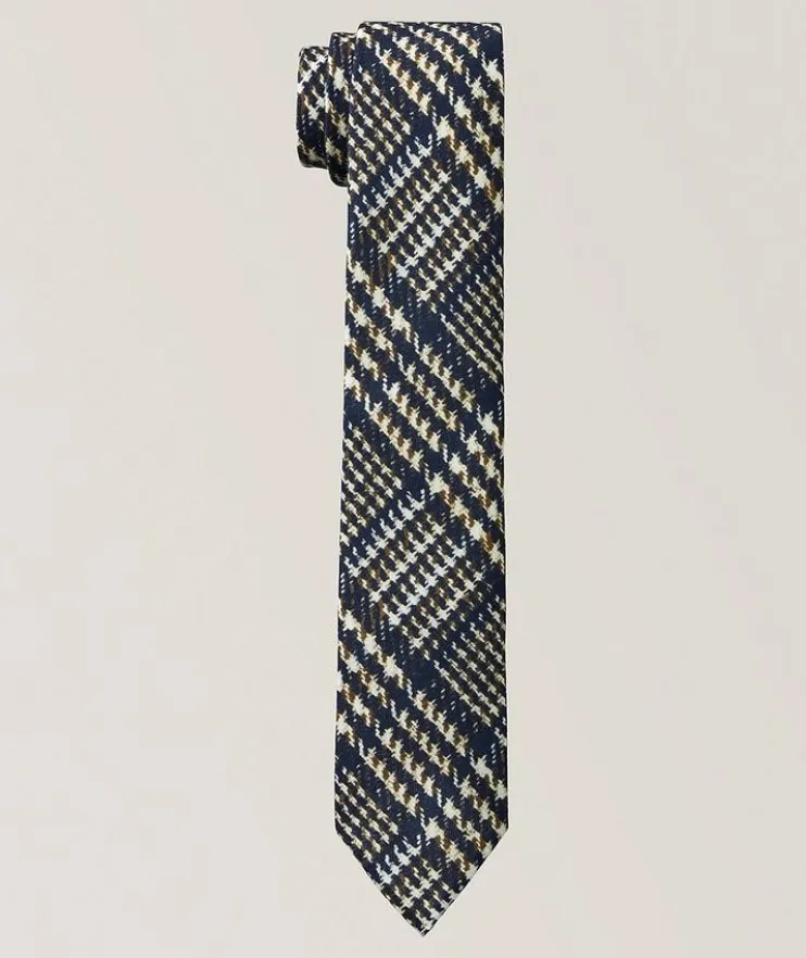 Check-Print Wool Tie