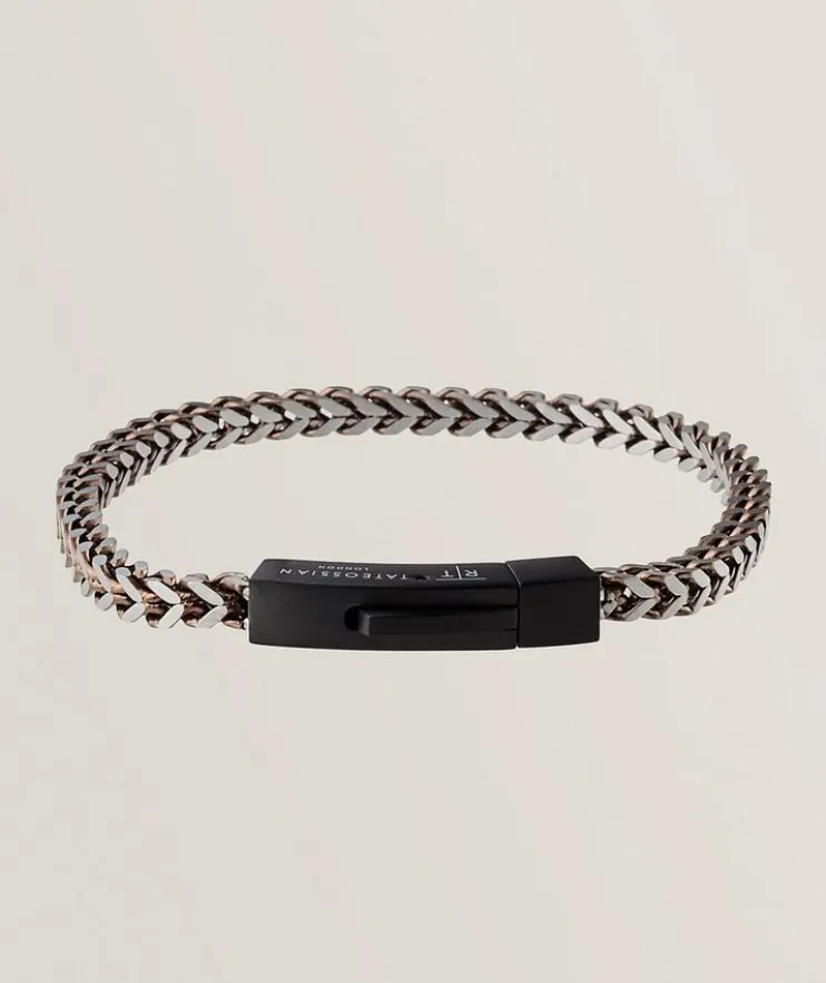 Chevron Click Stainless Steel Bracelet