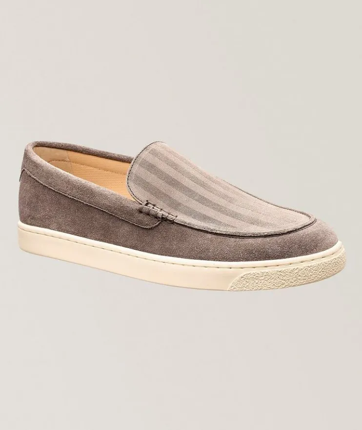 Chevron Hybrid Suede Loafers