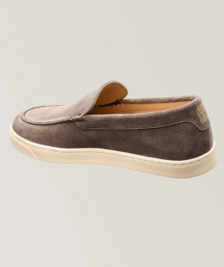 Chevron Hybrid Suede Loafers