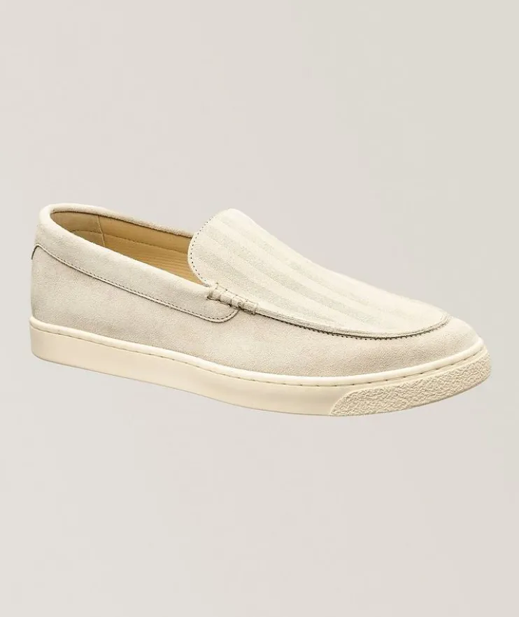 Chevron Hybrid Suede Loafers