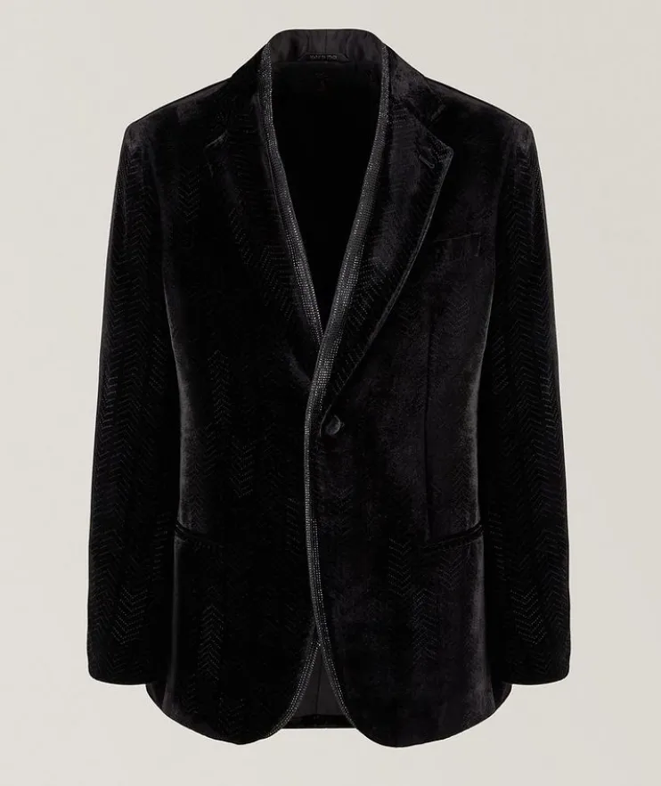 Chevron Print Velvet Tuxedo