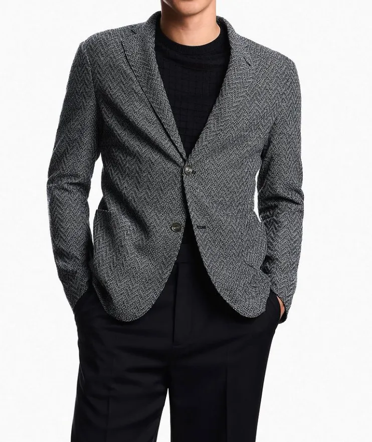 Chevron Single-Breasted Sport Jacket