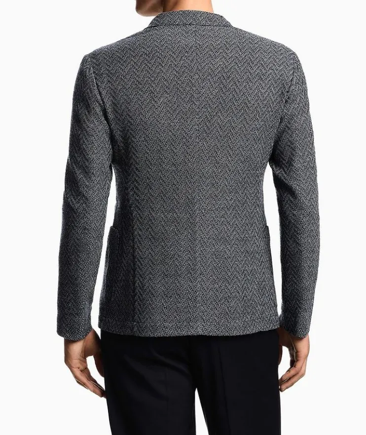 Chevron Single-Breasted Sport Jacket