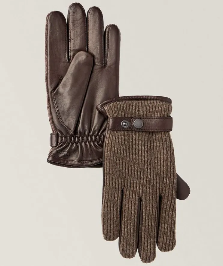 Christopher Wool-Blend & Leather Gloves