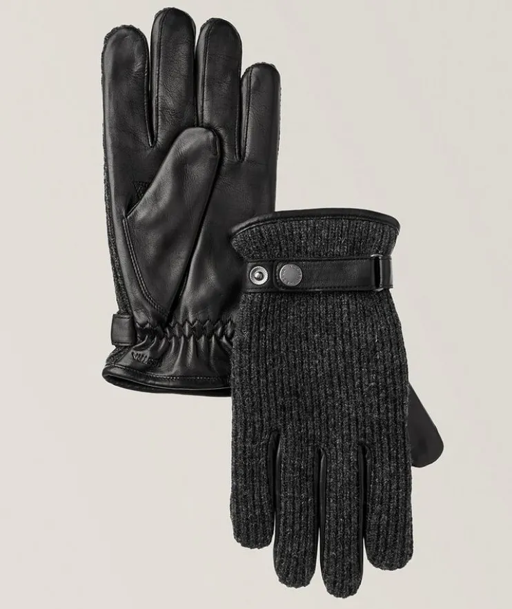 Christopher Wool-Blend & Leather Gloves