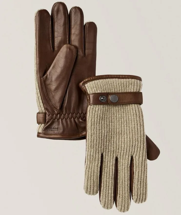 Christopher Wool-Blend & Leather Gloves