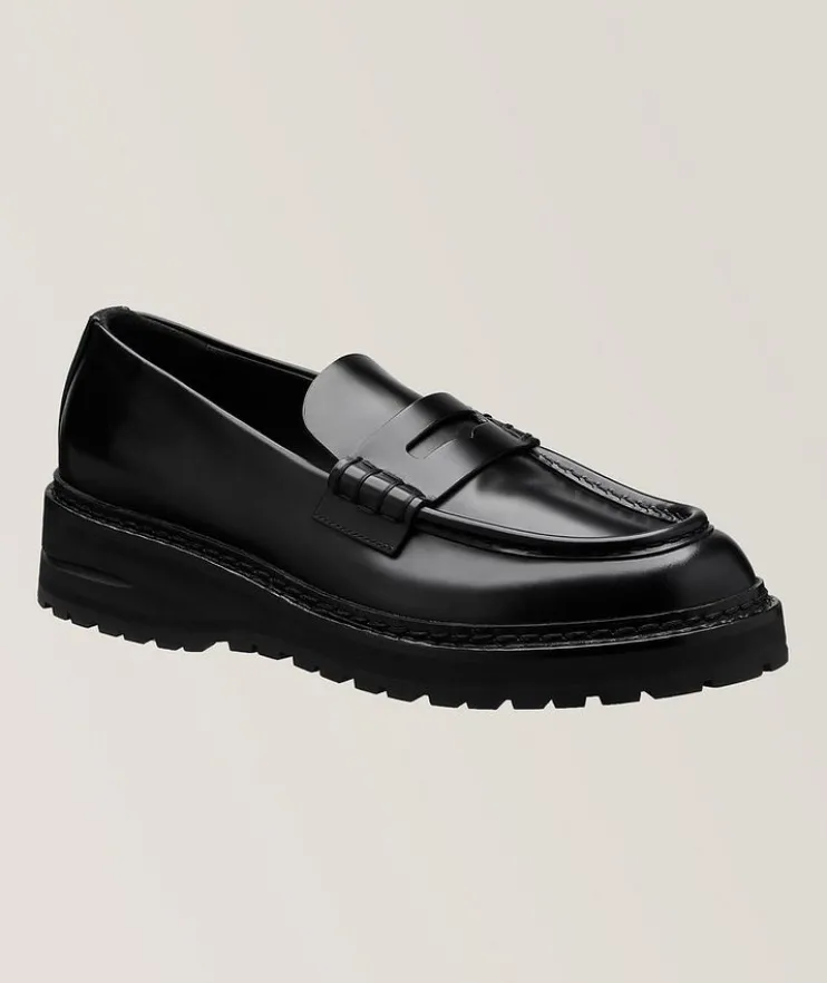 Chunky Sole Leather Loafers