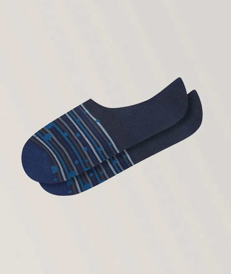 Circle-Stripe No-Show Socks