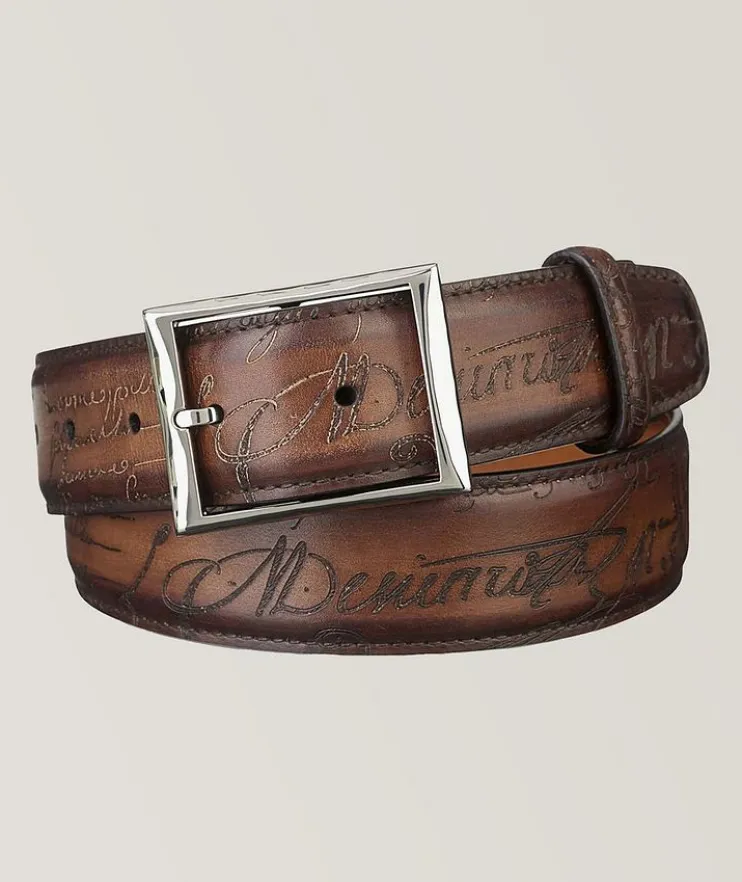 Classic Scritto Leather 35 mm Belt