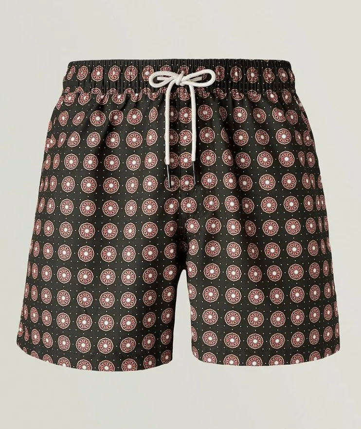 Coffee Lumo-Dot Swim Shorts