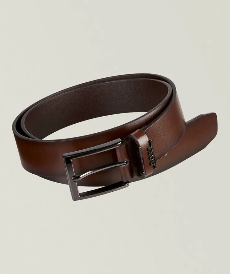Cole Logo Leather Belt
