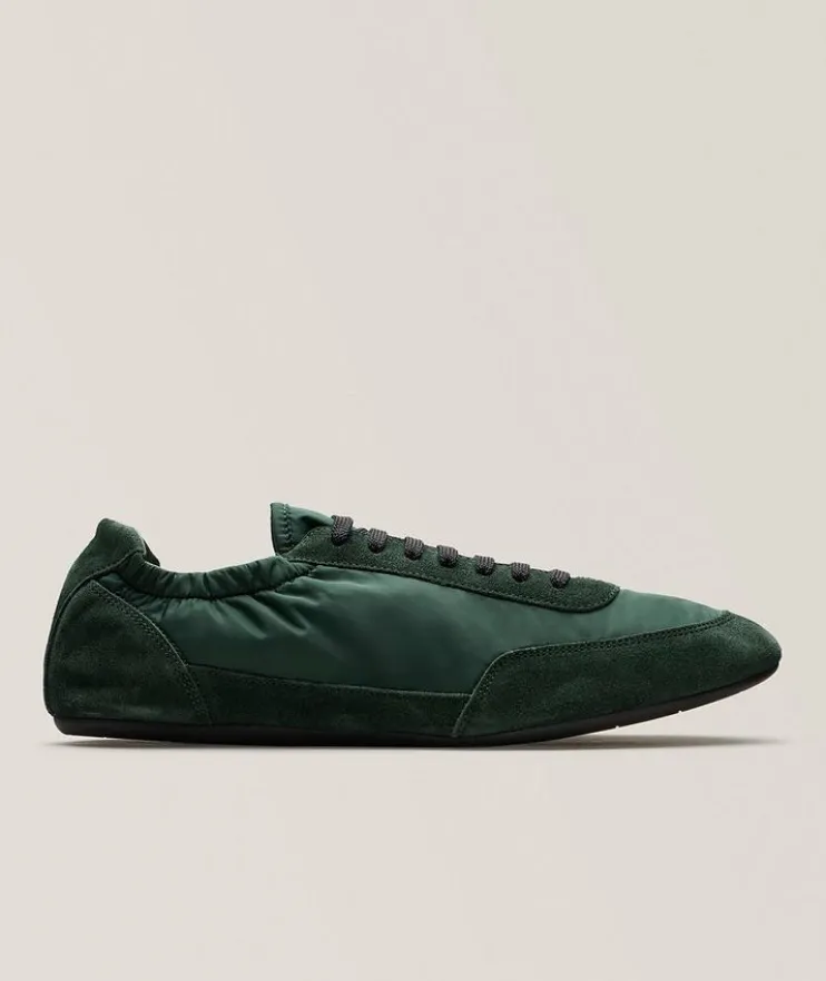 Collapse Re-Nylon & Suede Elasticized Sneakers