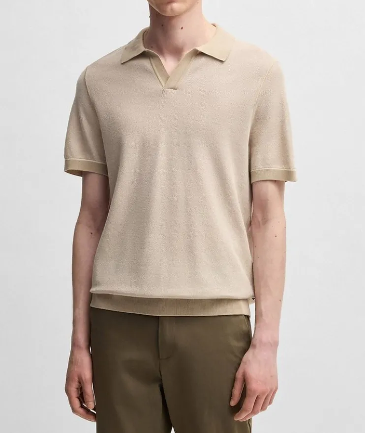 Collared Cotton-Blend Piqué Sweater