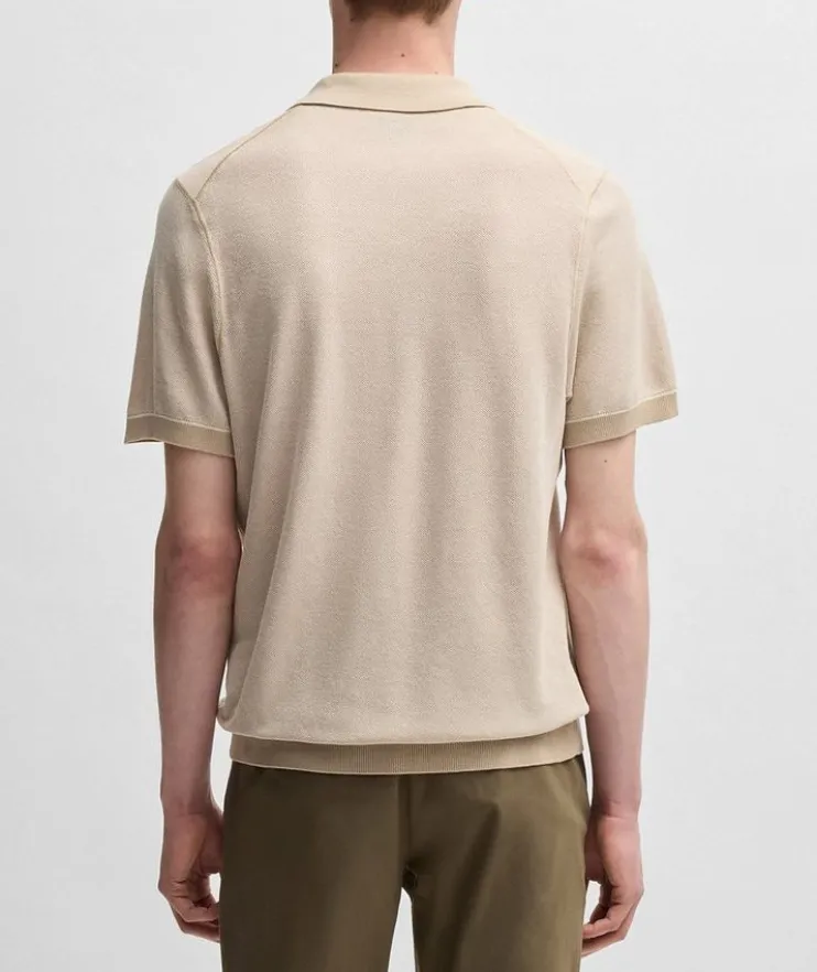 Collared Cotton-Blend Piqué Sweater