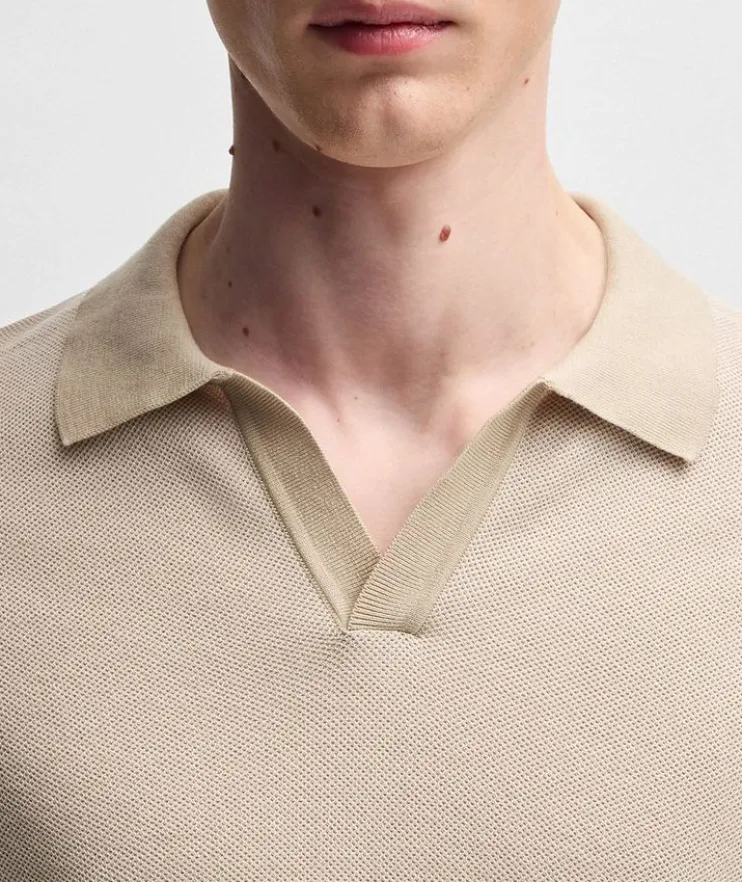 Collared Cotton-Blend Piqué Sweater