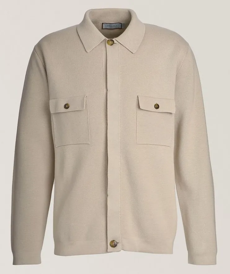 Collared Cotton-Modal Knit Cardigan