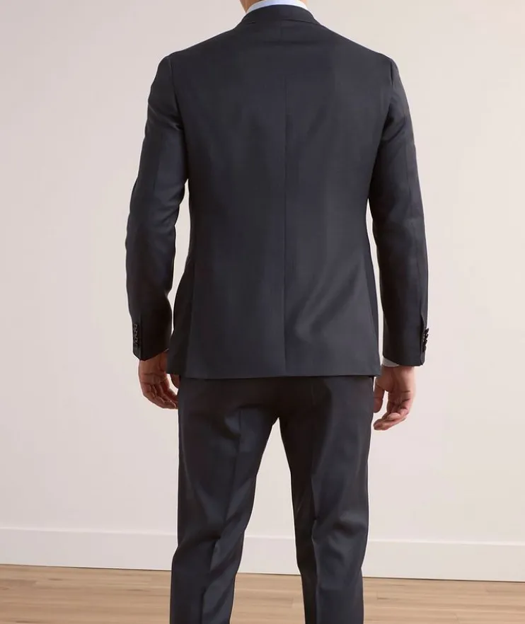 Contemporary Micro-Windowpane Wool Suit