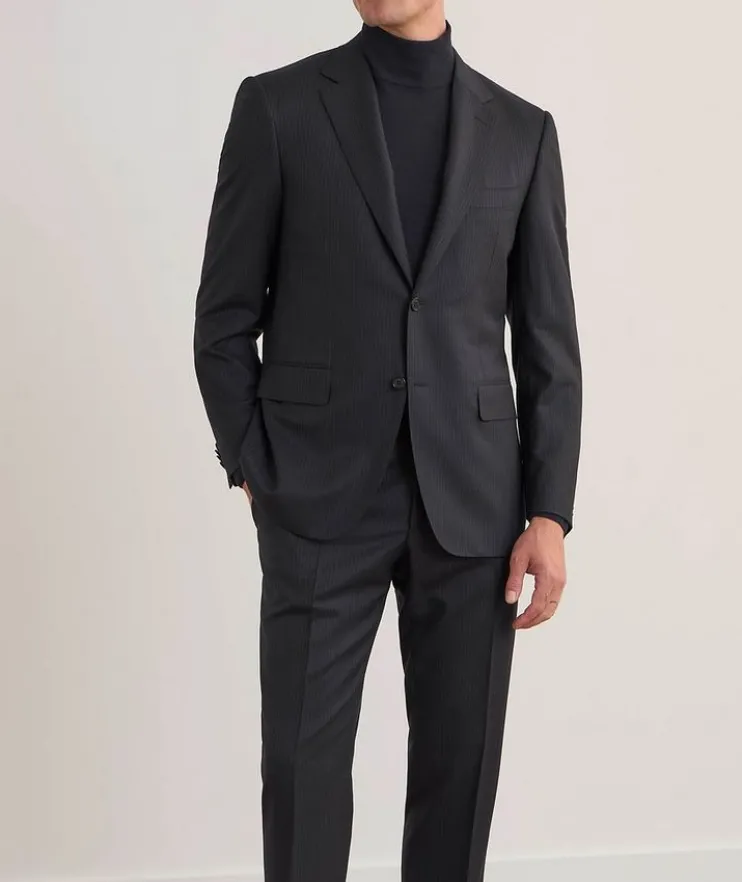 Contemporary Pinstripe Wool Suit