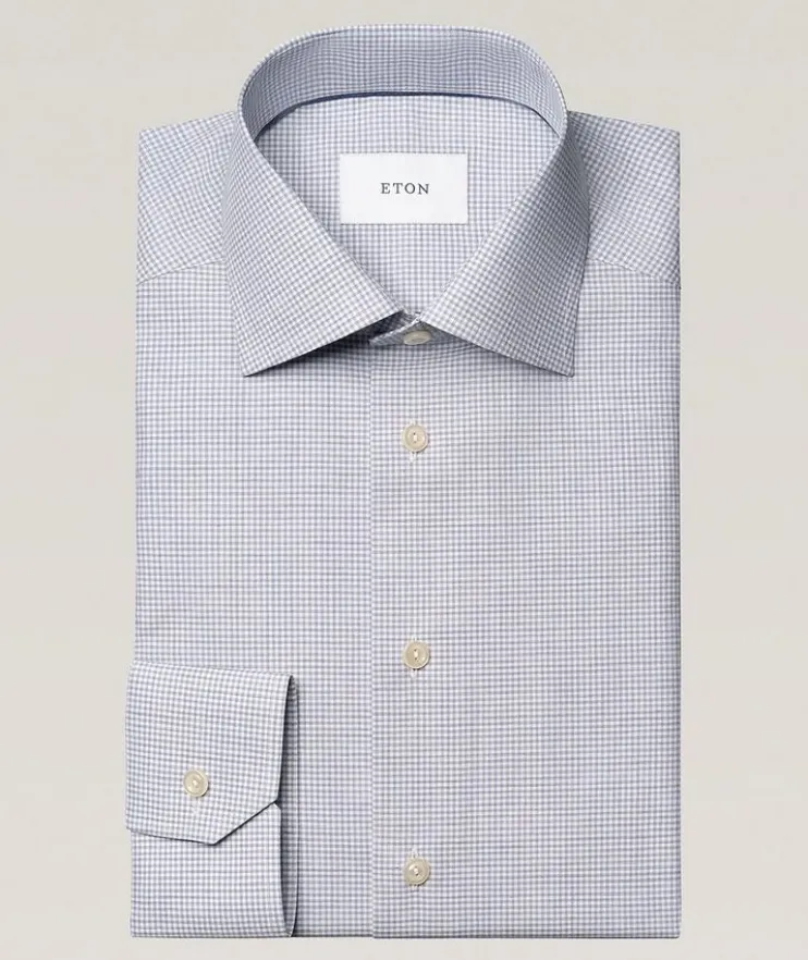 Contemporary-Fit Check Mélange Dress Shirt